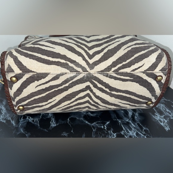 MICHAEL KORS Large Handbag Hamilton Zebra Print Brown Ivory AUTHENTIC - Picture 8 of 14